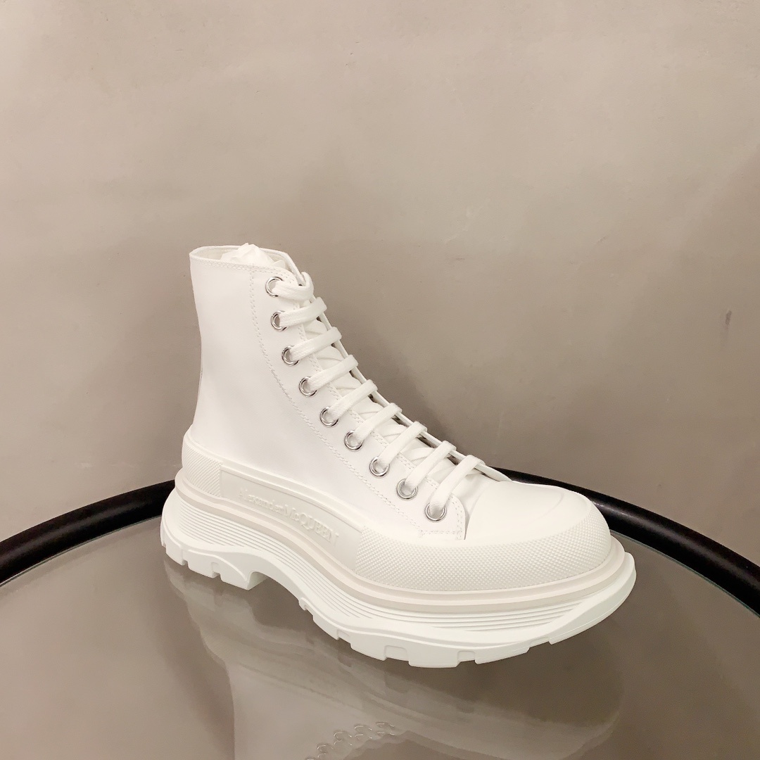 Alexander Mcqueen Tread Slick High Top Sneaker In White