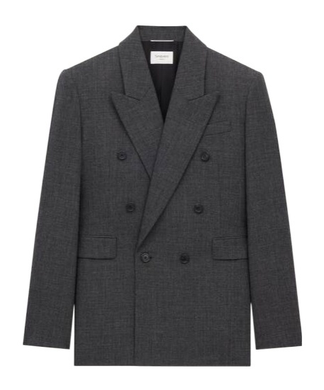 Saint Laurent Jacket In Wool In Gray