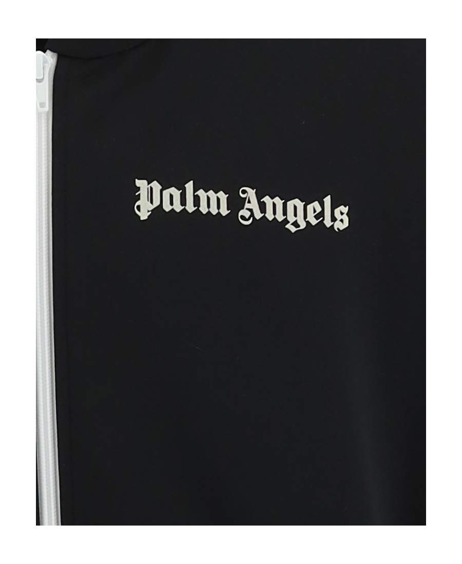 パーカー・フーディ Palm Angels Front Zip Sweatshirt With Logo Print Palm Angels logo-print zip-up Hoodie | Black | FARFETCH
