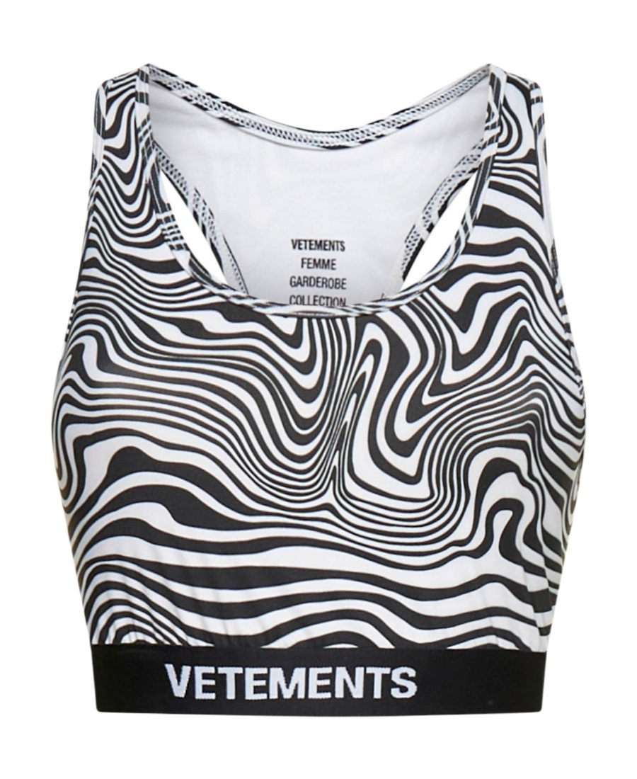 Vetements Zebra Printed Sports Vest In White