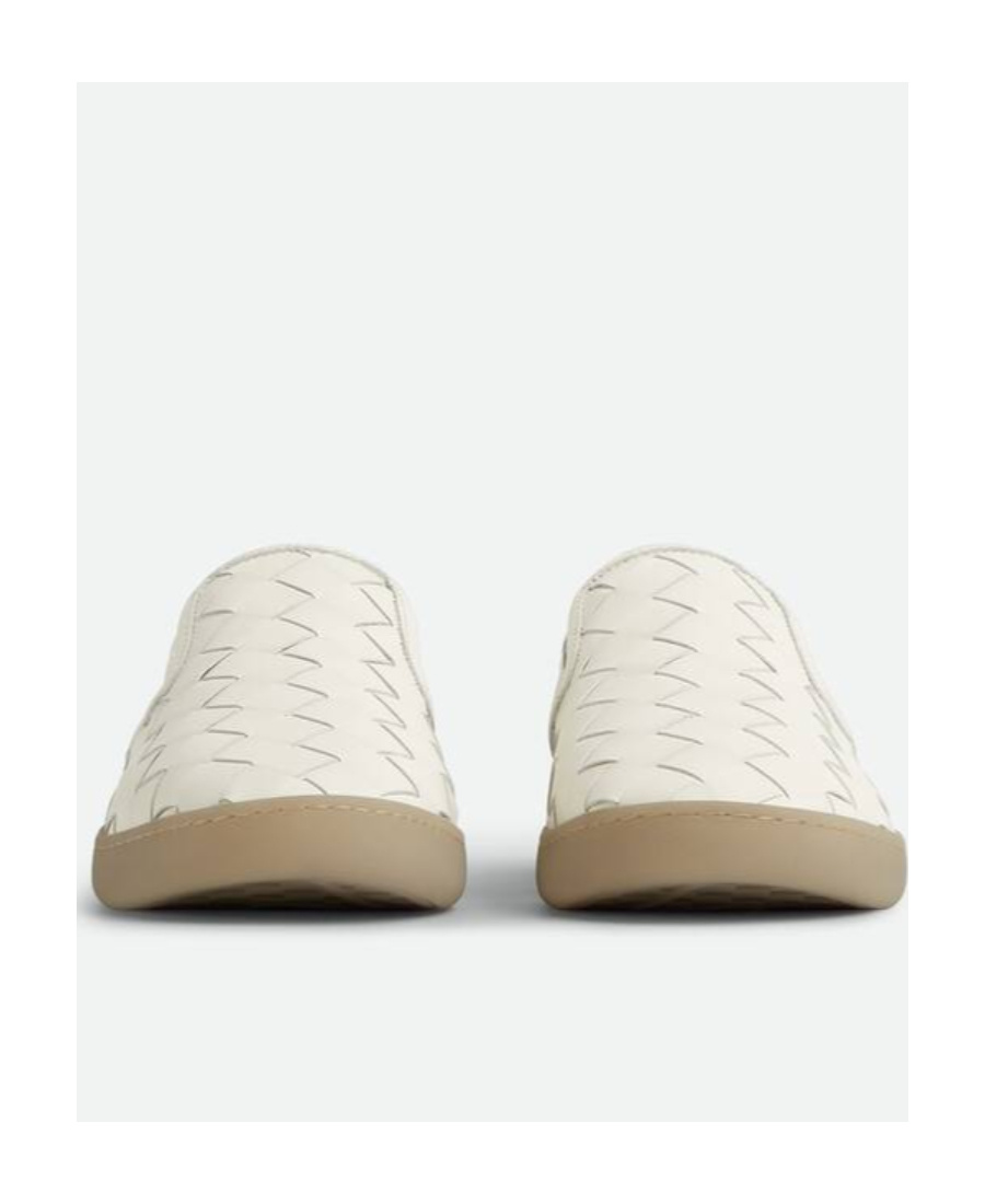 Bottega Veneta Sawyer Intrecciato Leather Low-top Sneakers In White
