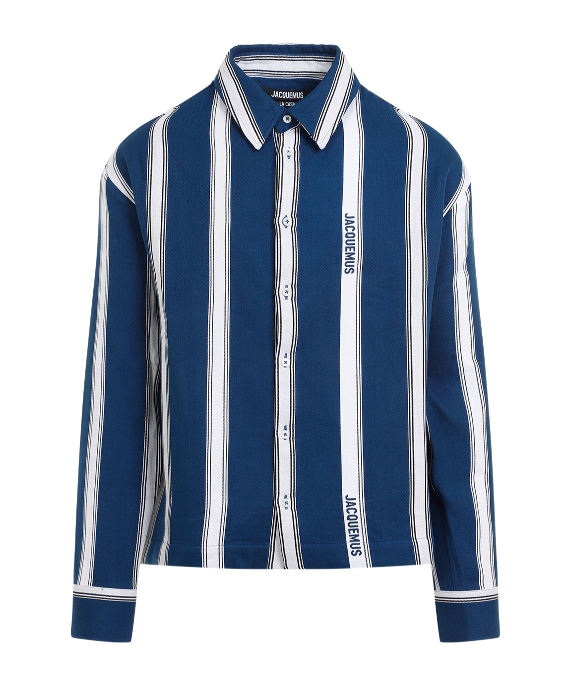 Jacquemus La Chemise Papier Striped Boxy Shirt In Blue