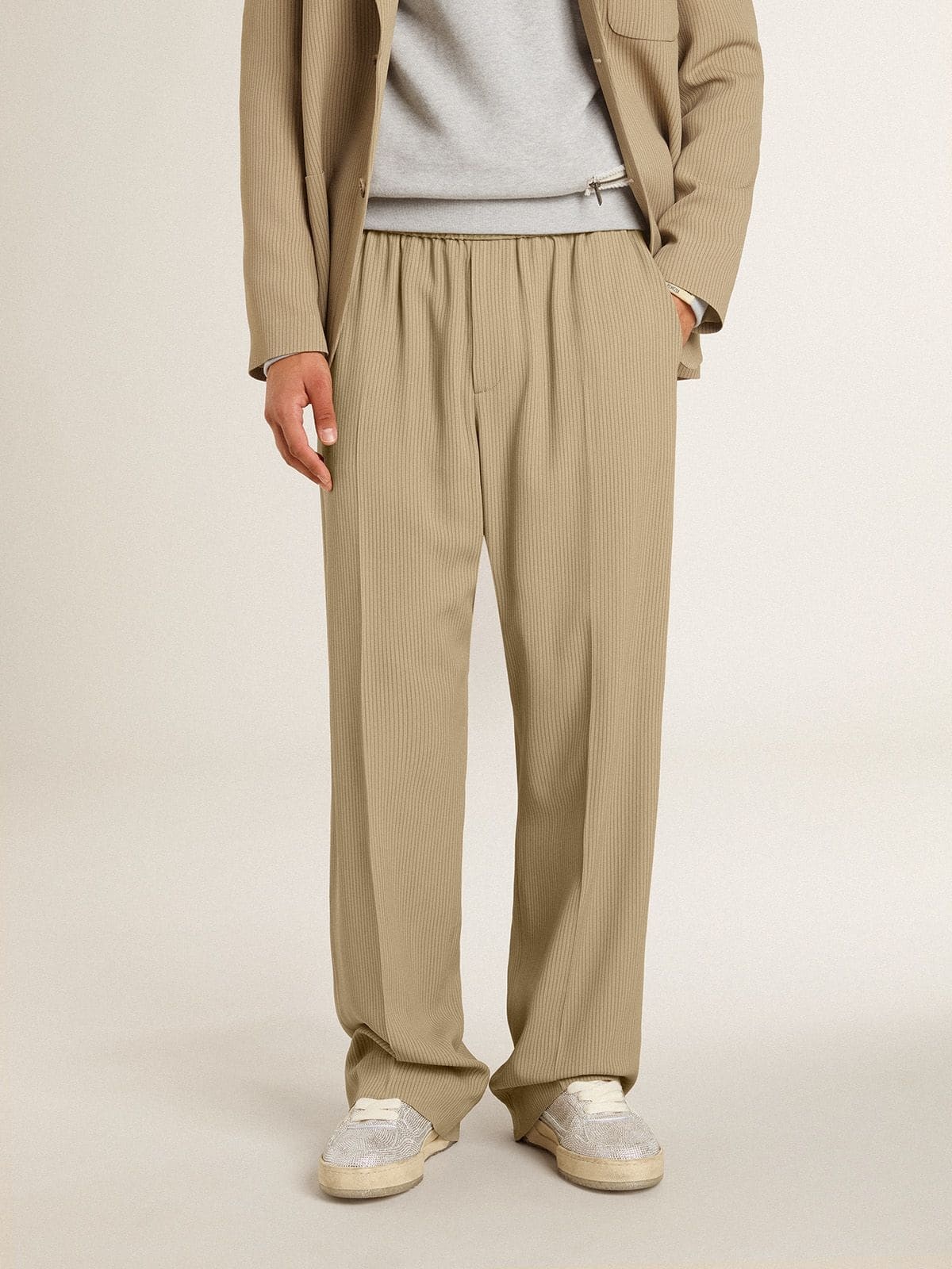 Golden Goose Elastic Waist Casual Pants In Nude