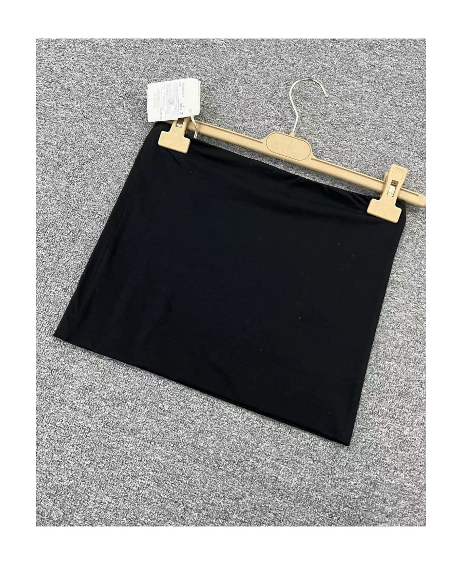 Brunello Cucinelli Black Solid Strapless Top In Blue