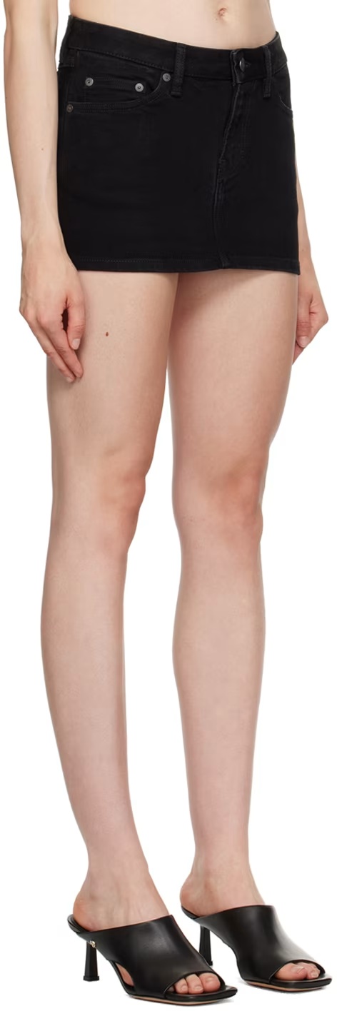Filippa K Black Low-rise Denim Miniskirt In Black