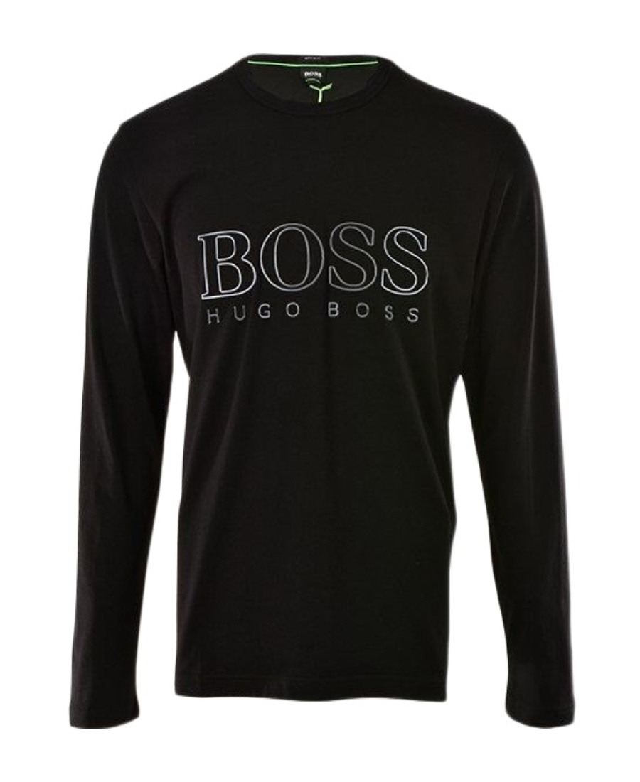 Hugo Boss T-shirt With Round Neck And Long Sleeves In Black