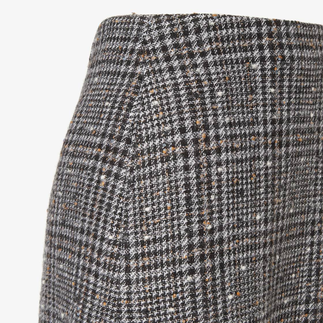 Fendi High-waisted Checked Tweed Skirt In Gray