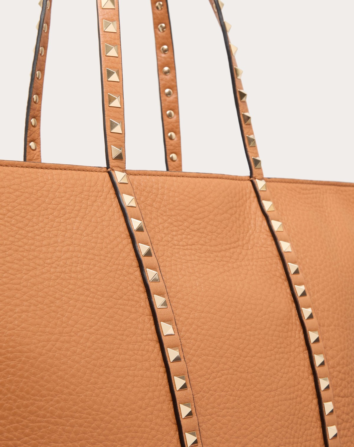 Valentino Rockstud Shoulder Bag In Almond Beige