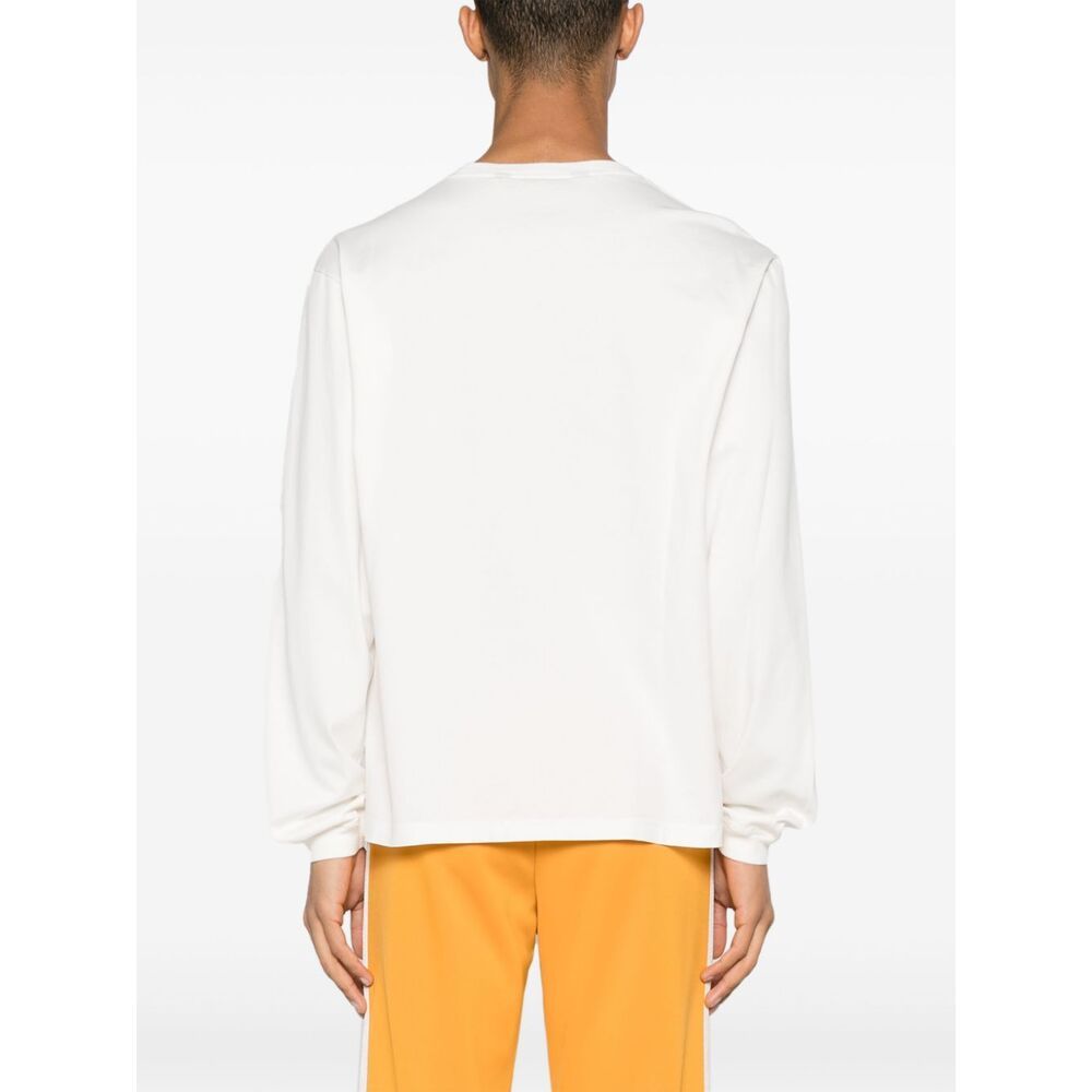 Palm Angels "classic Logo" Merino Wool And Cashmere Sweater In White