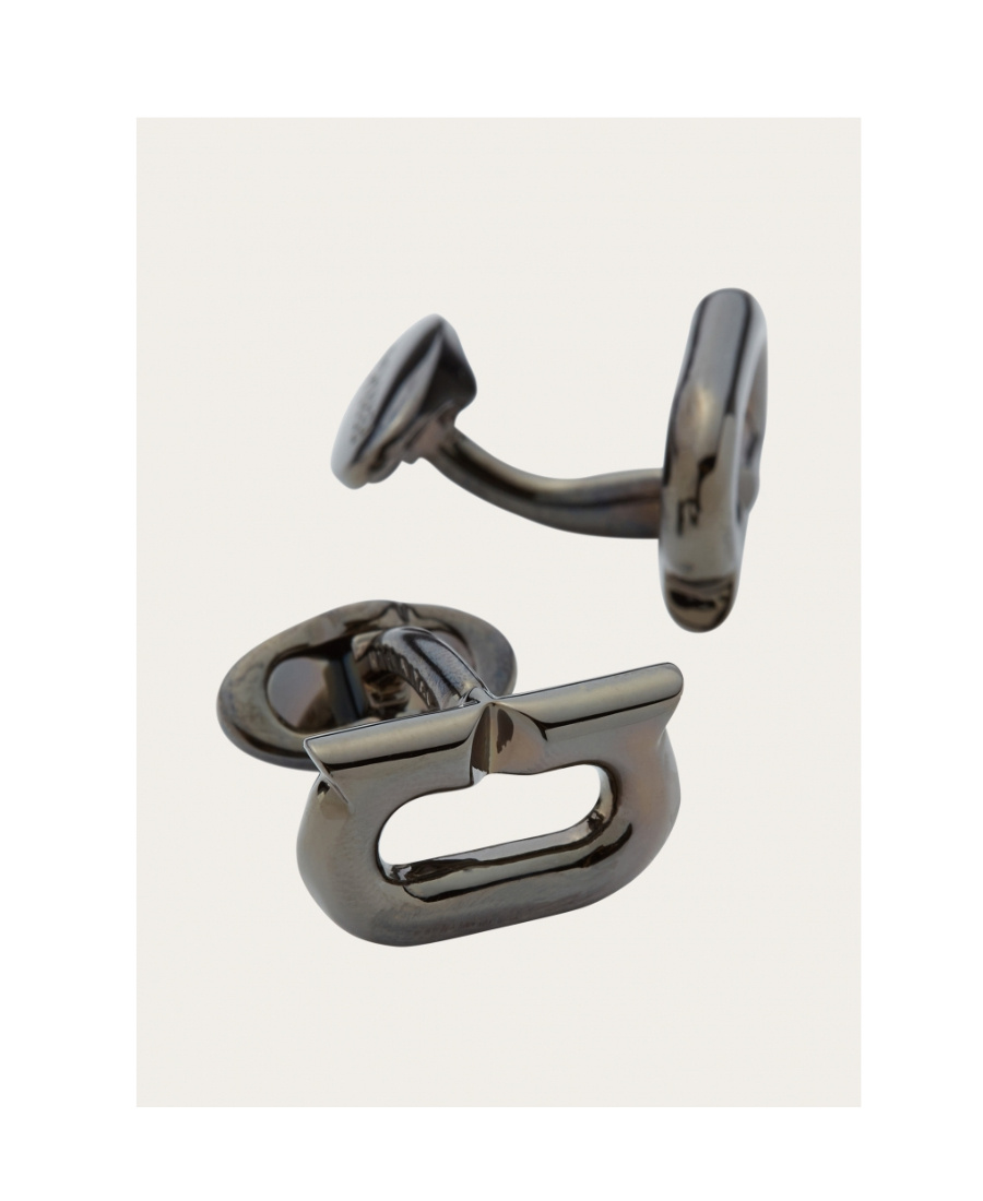 Ferragamo Gancini Logo Cufflinks In Multicolor