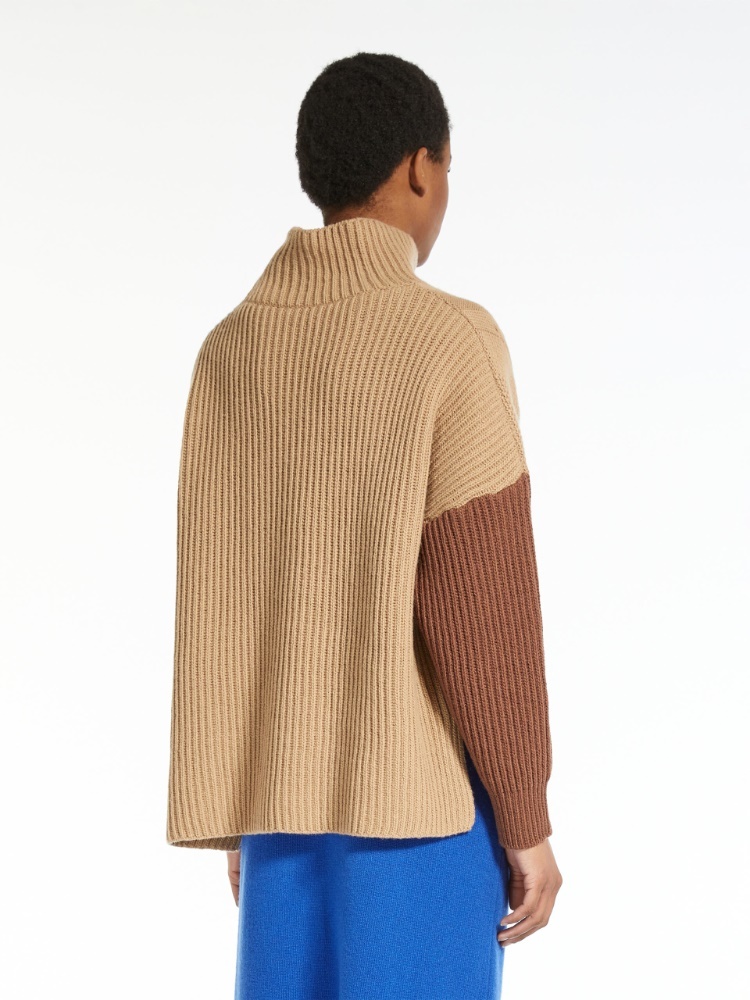 Weekend Max Mara Lambert Shearing Wool Sweater In Brown