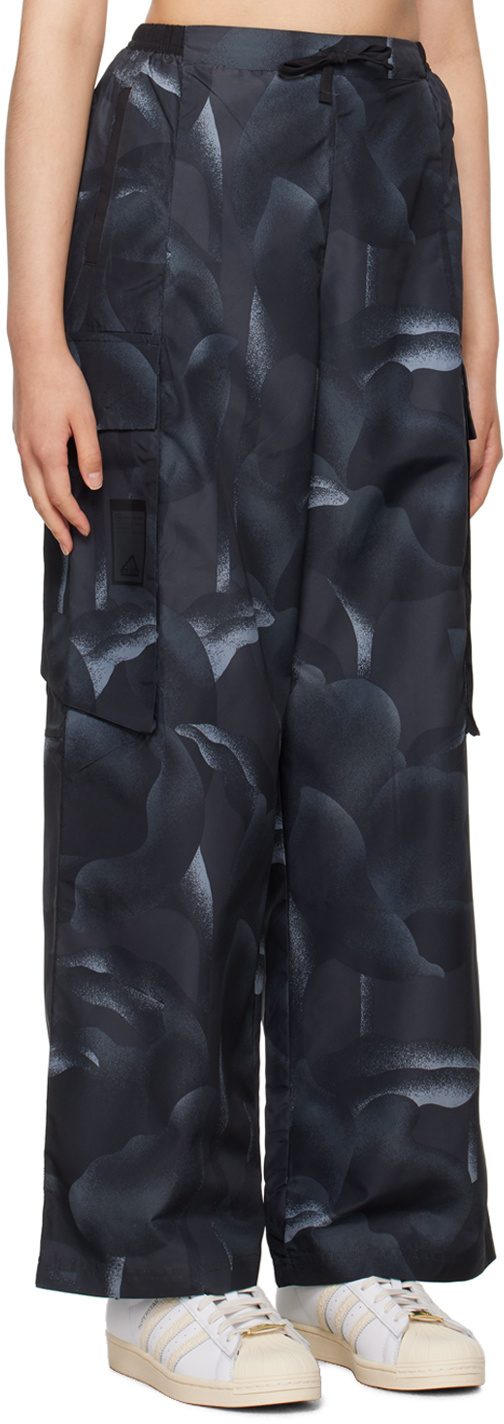 Adidas Originals City Escape Cargo Printed Casual Pants In Black