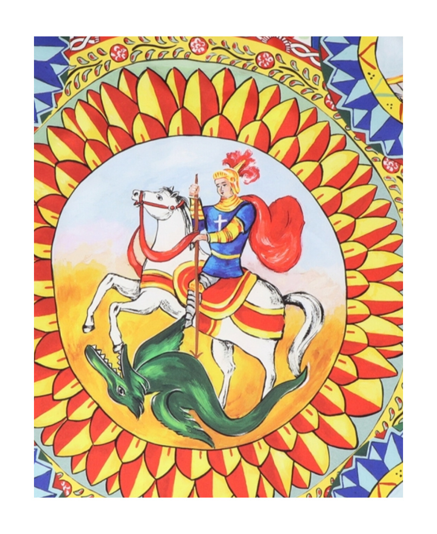 Dolce & Gabbana Carretto-print Cotton Bandana In Multicolor