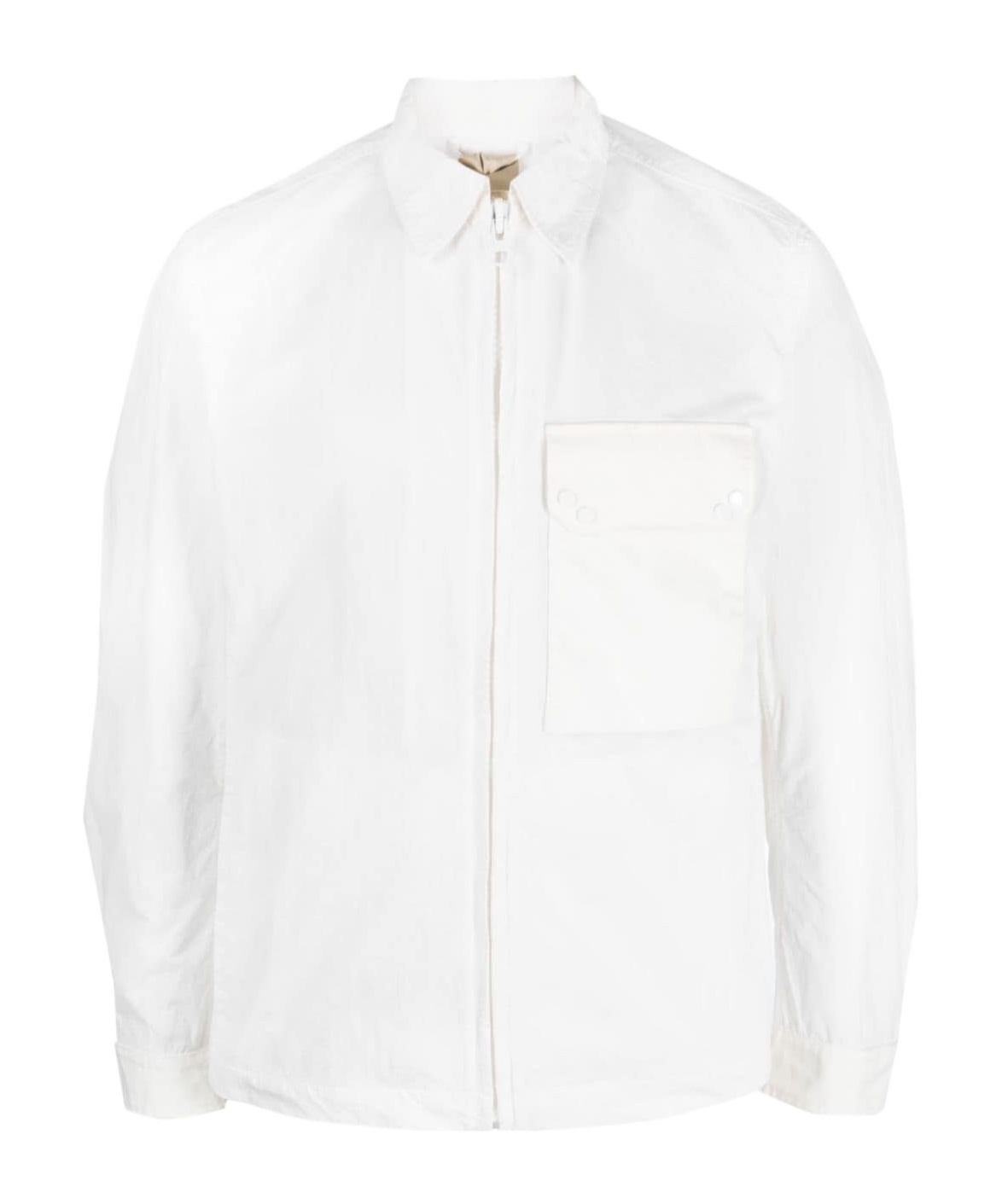 Ten C Pocket Zip-up Shirt Jacket In White