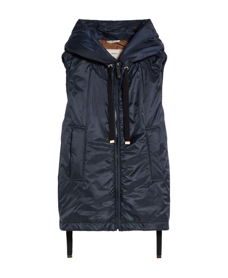 Max Mara Greengo Water Repellent Hooded Vest In Blue