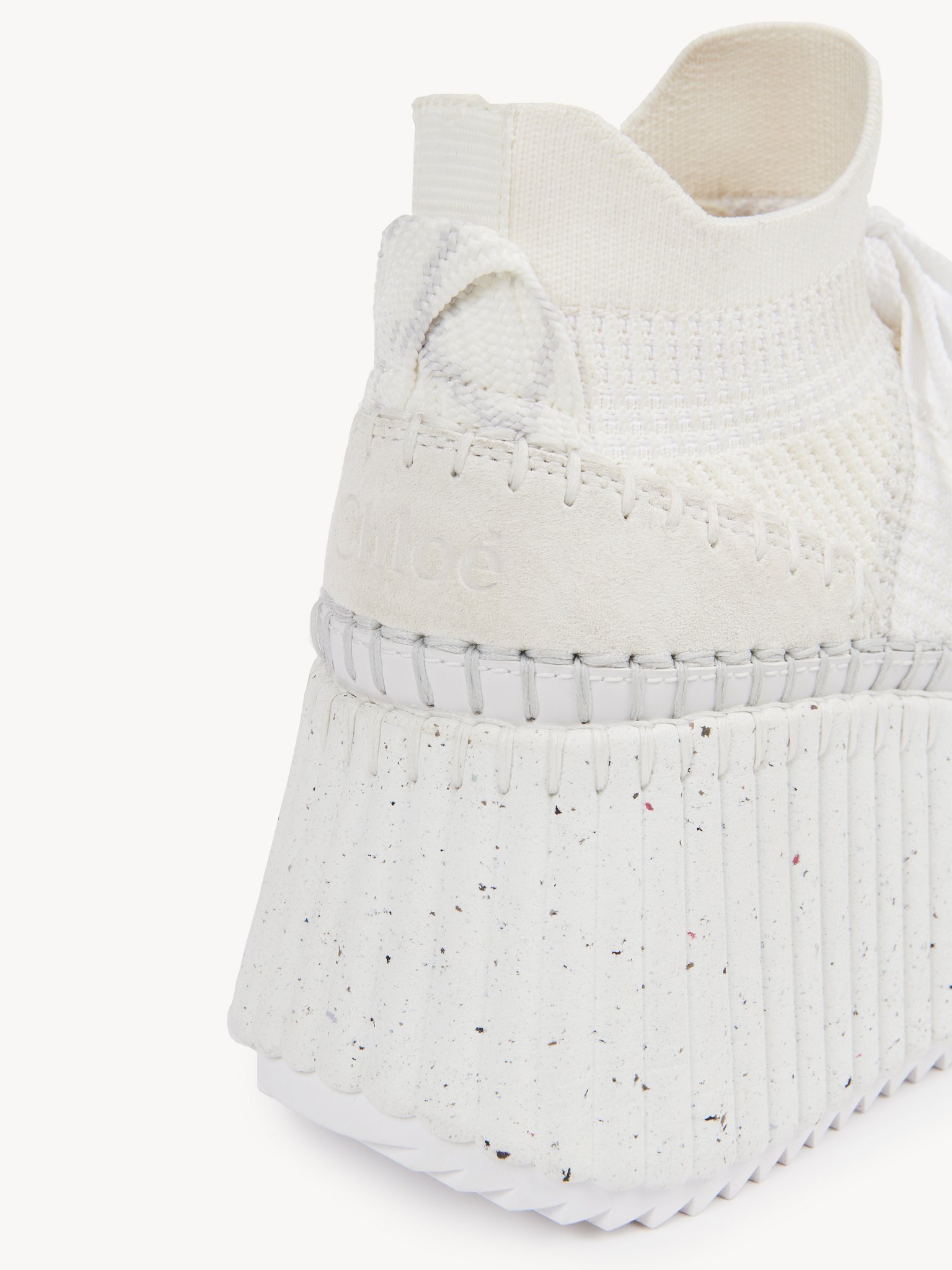 Chloé Baskets Compensées Nama Femme Blanc Taille 37 100% Cuir De Veau In White