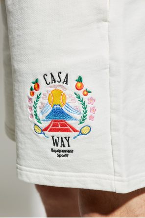 Casablanca Mens Casa Way Mountain Cotton-jersey Sweat Shorts