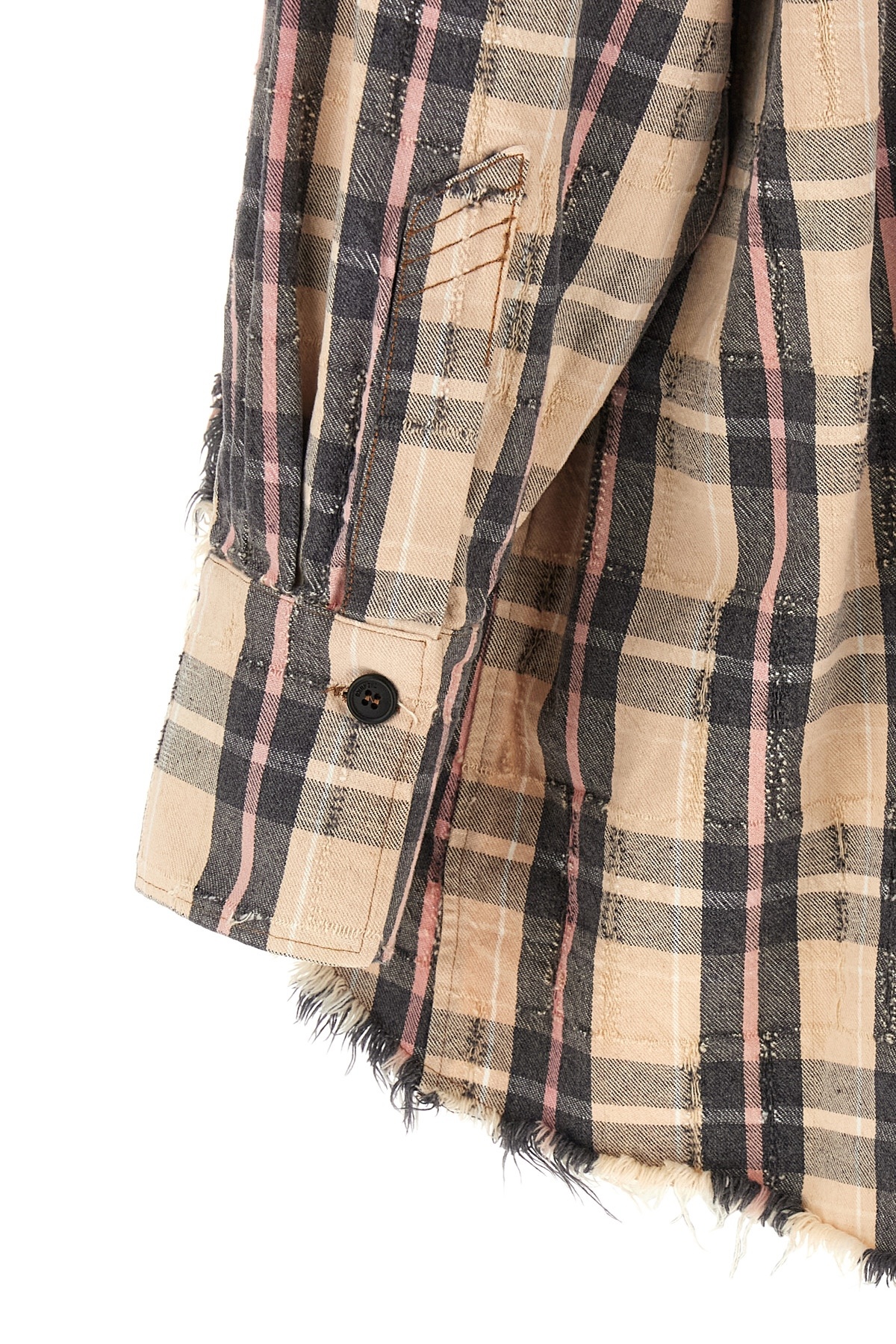 Attico Check Shirt Shirt And Blouse Multicolor In Brown