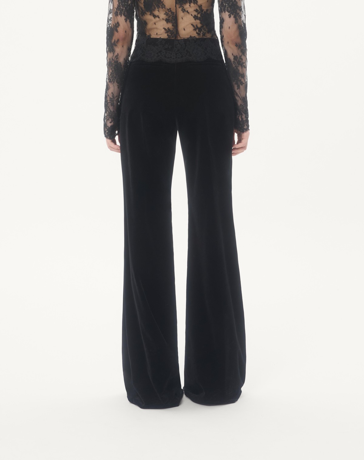 Valentino Velvet Track Pants In Black