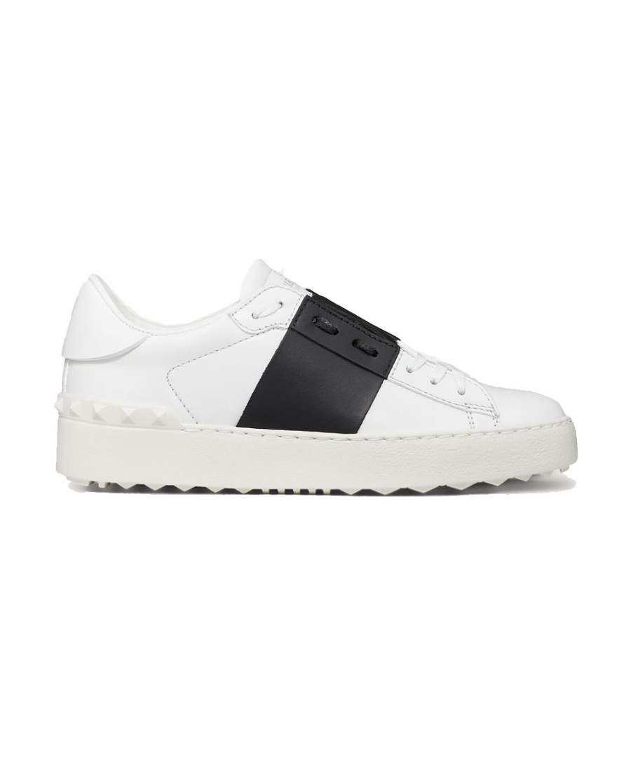 Valentino Garavani Valentino Calfskin Sneakers With Contrasting Bands And Rubber Studs In White