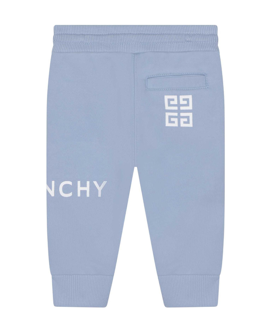 Givenchy Kids Logo Printed Drawstring Pants In Blue