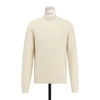 Dior Long-sleeved Knitted Sweater In White