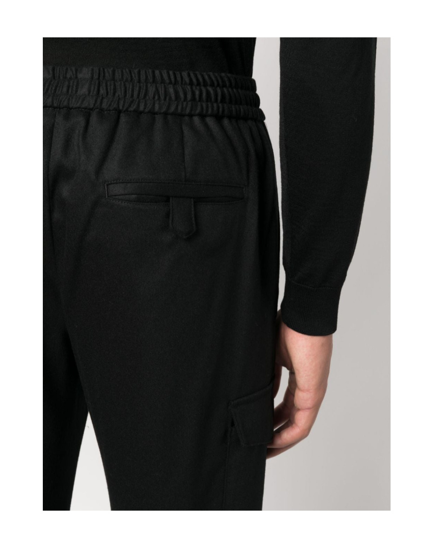 Pt Torino Cargo-pocket Tapered Trousers In Black