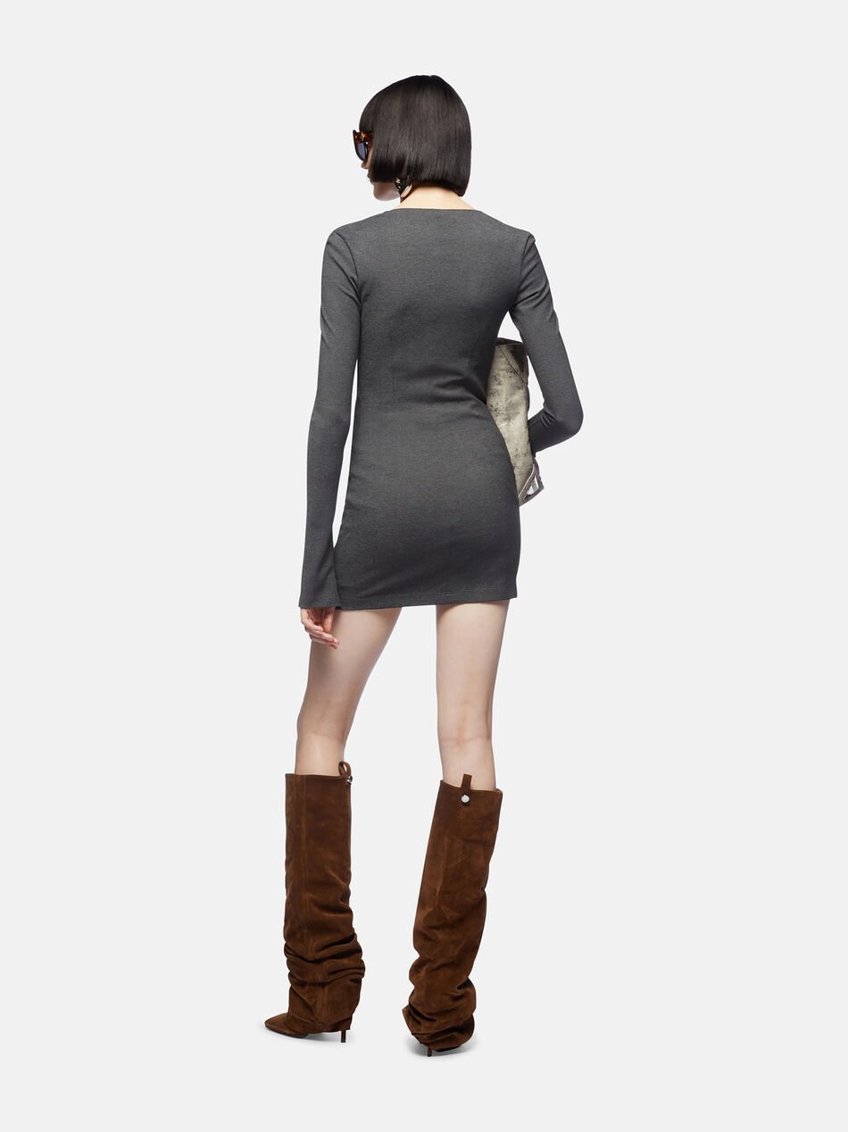 Shop Attico Mélange-effect Mini Dress In Black