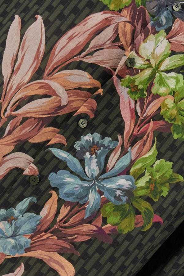 Etro Floral Print Long-sleeved Shirt In Multicolor