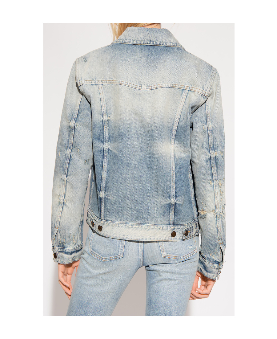 SAINT LAURENT BOYFRIEND JACKET IN HILTON SKY BLUE DENIM