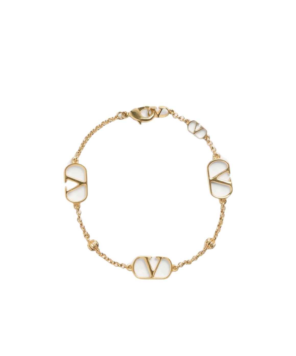Valentino Garavani Vlogo Signature Metal Bracelet Woman Gold M In Yellow