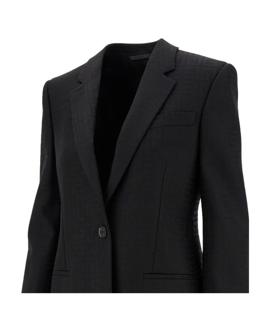 Givenchy 4g Jacquard Wool Blazer In Black