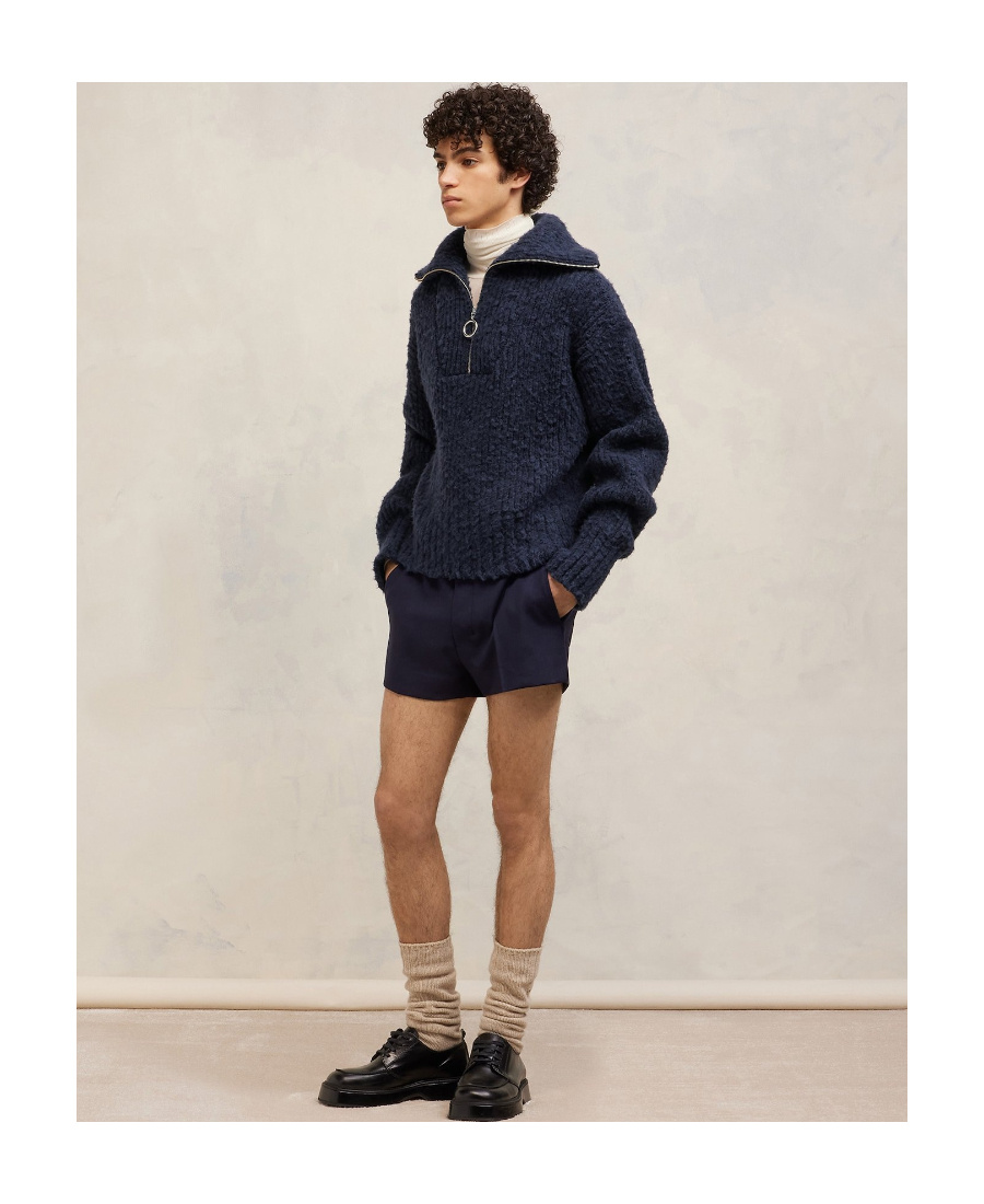 Ami Alexandre Mattiussi Brushed Texture Sweater In Black