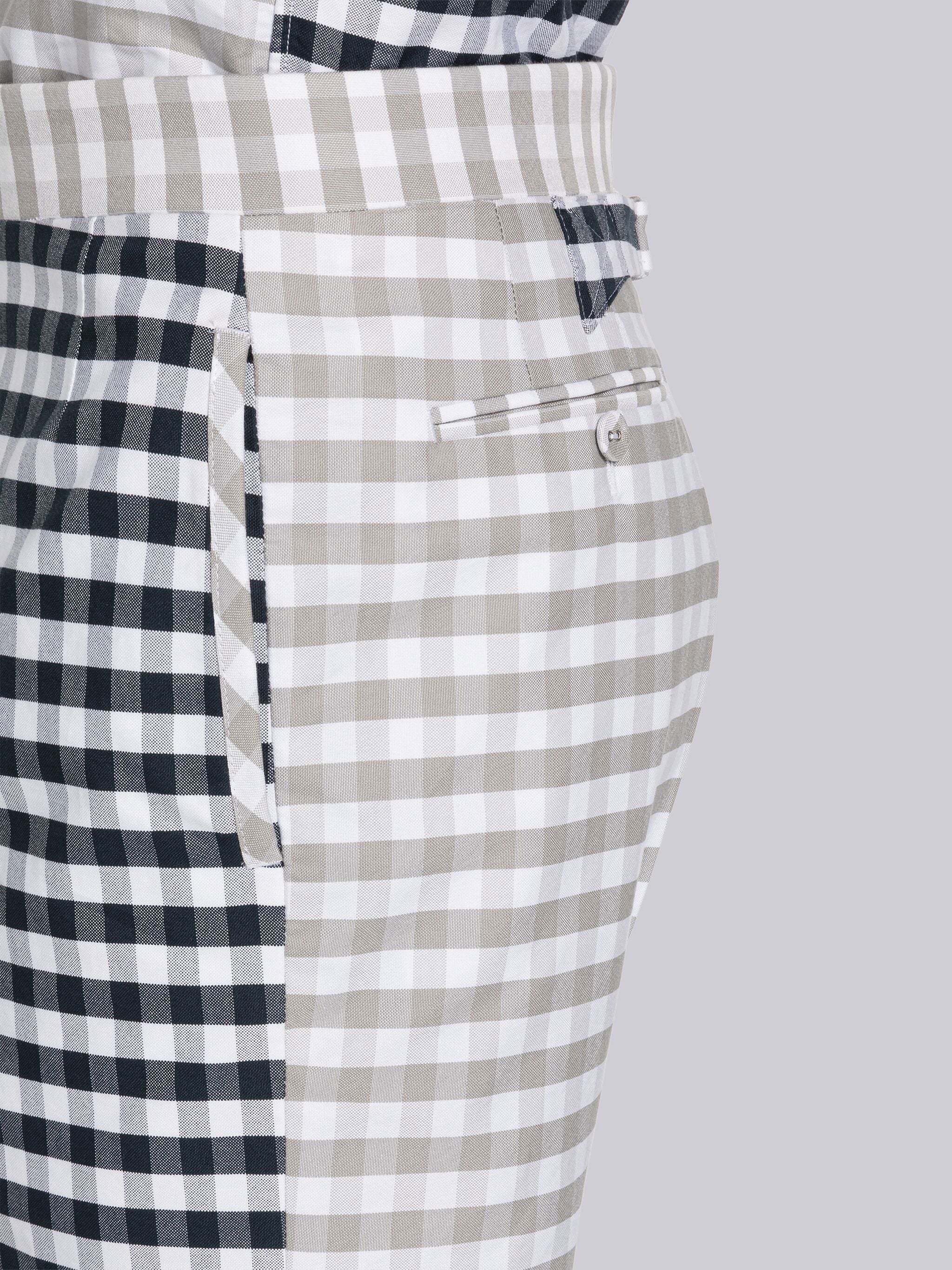 Thom Browne Gingham Check Tailored Shorts In White