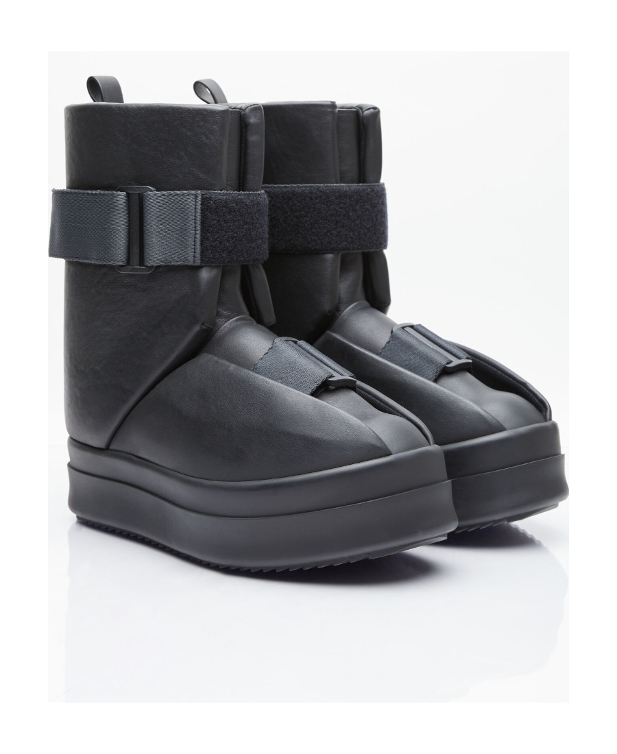 Rick Owens Buckled Leather Ankle Boots In Black