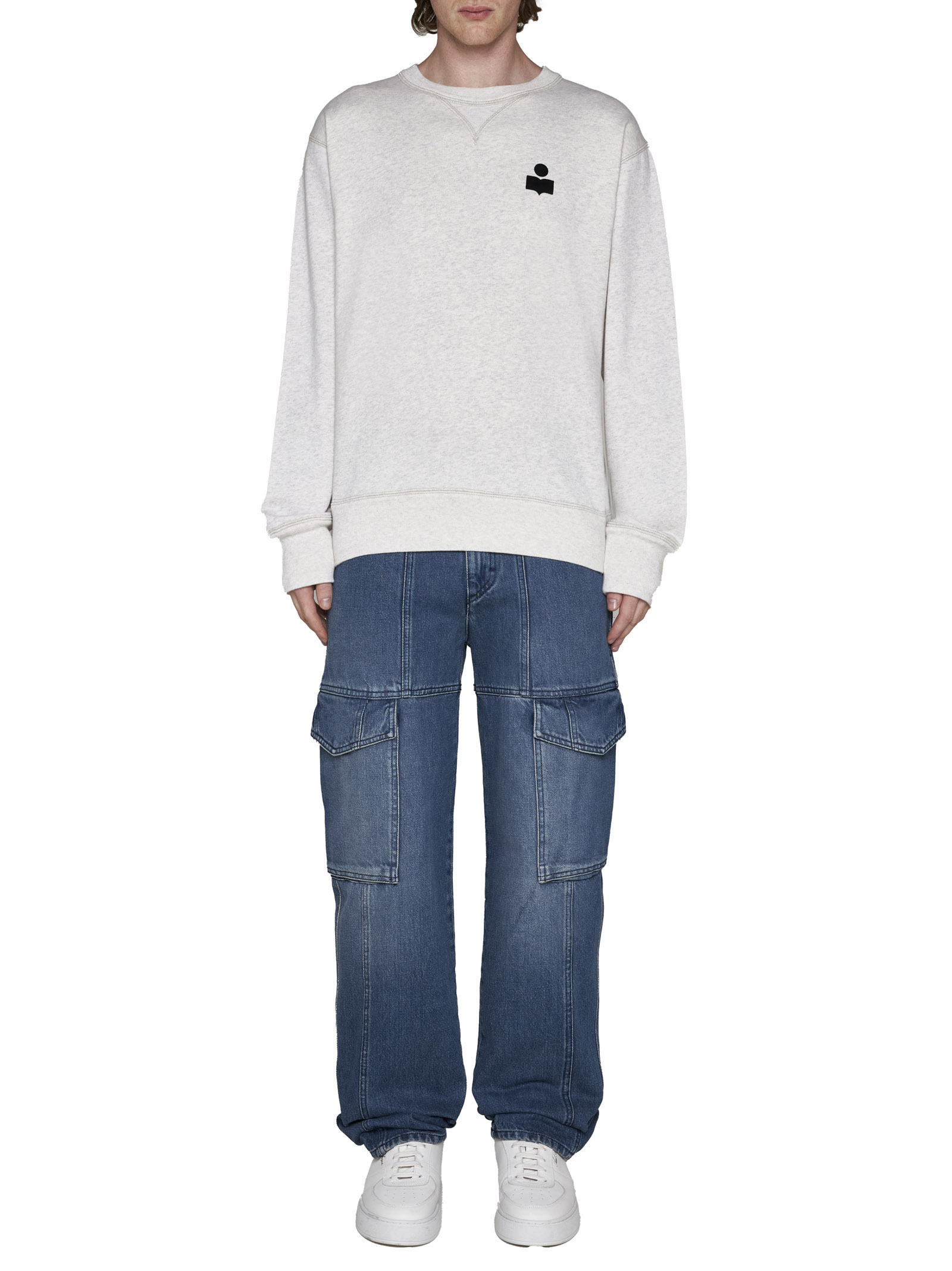 Isabel Marant Long-sleeved Crewneck Sweatshirt In White