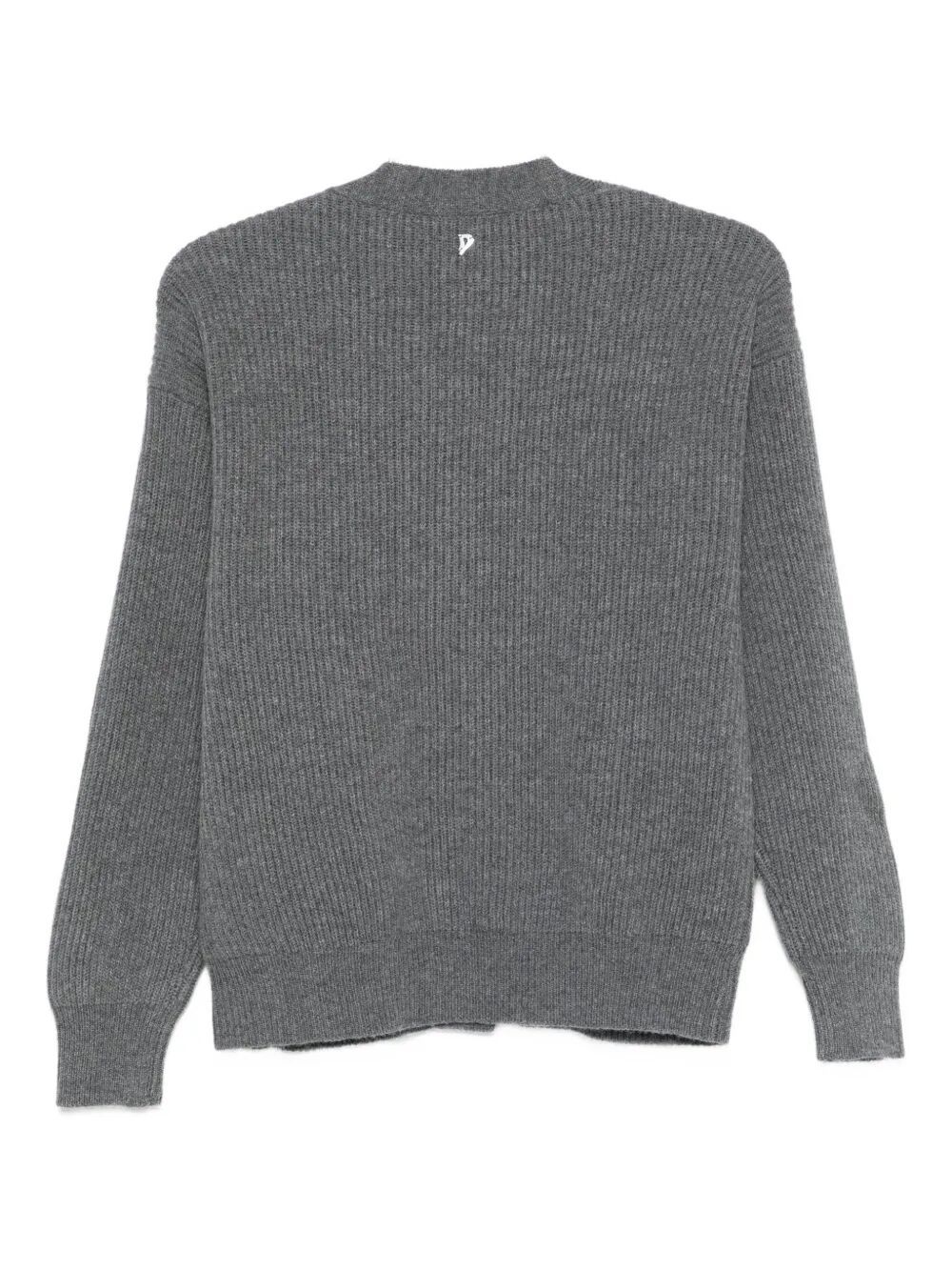 Dondup V-neck Ribbed Cardigan In Animal Print