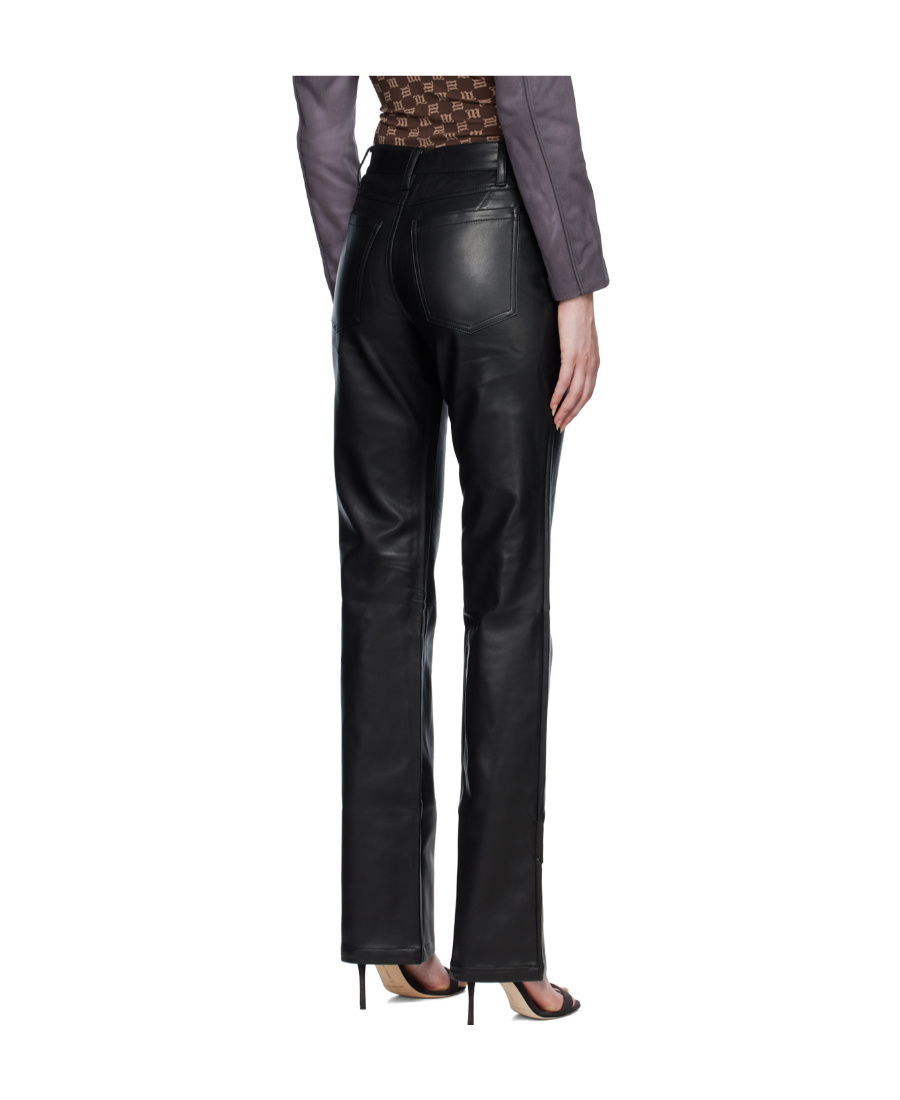 Misbhv Vegan Leather Straight Leg Pants In Black