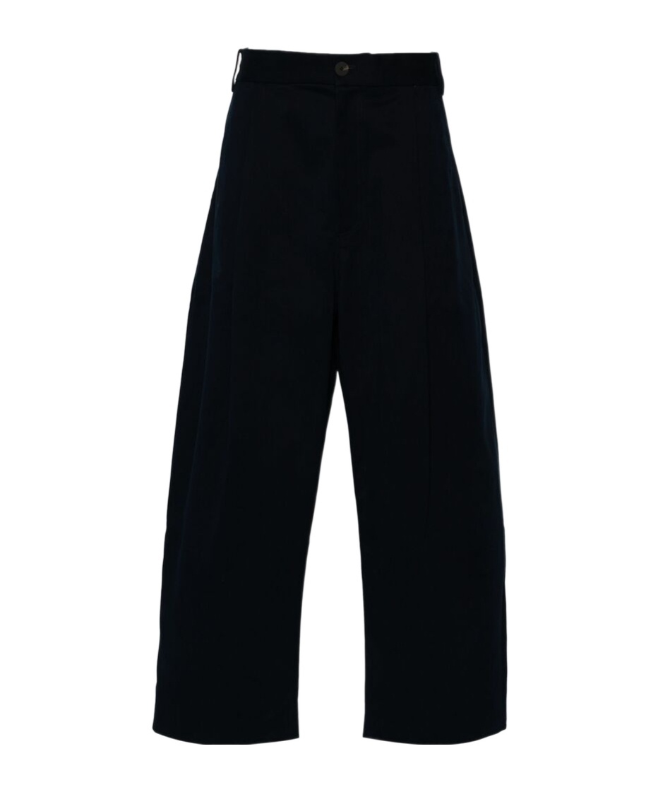 Studio Nicholson Sorte Cropped Cotton-twill Trousers In Black