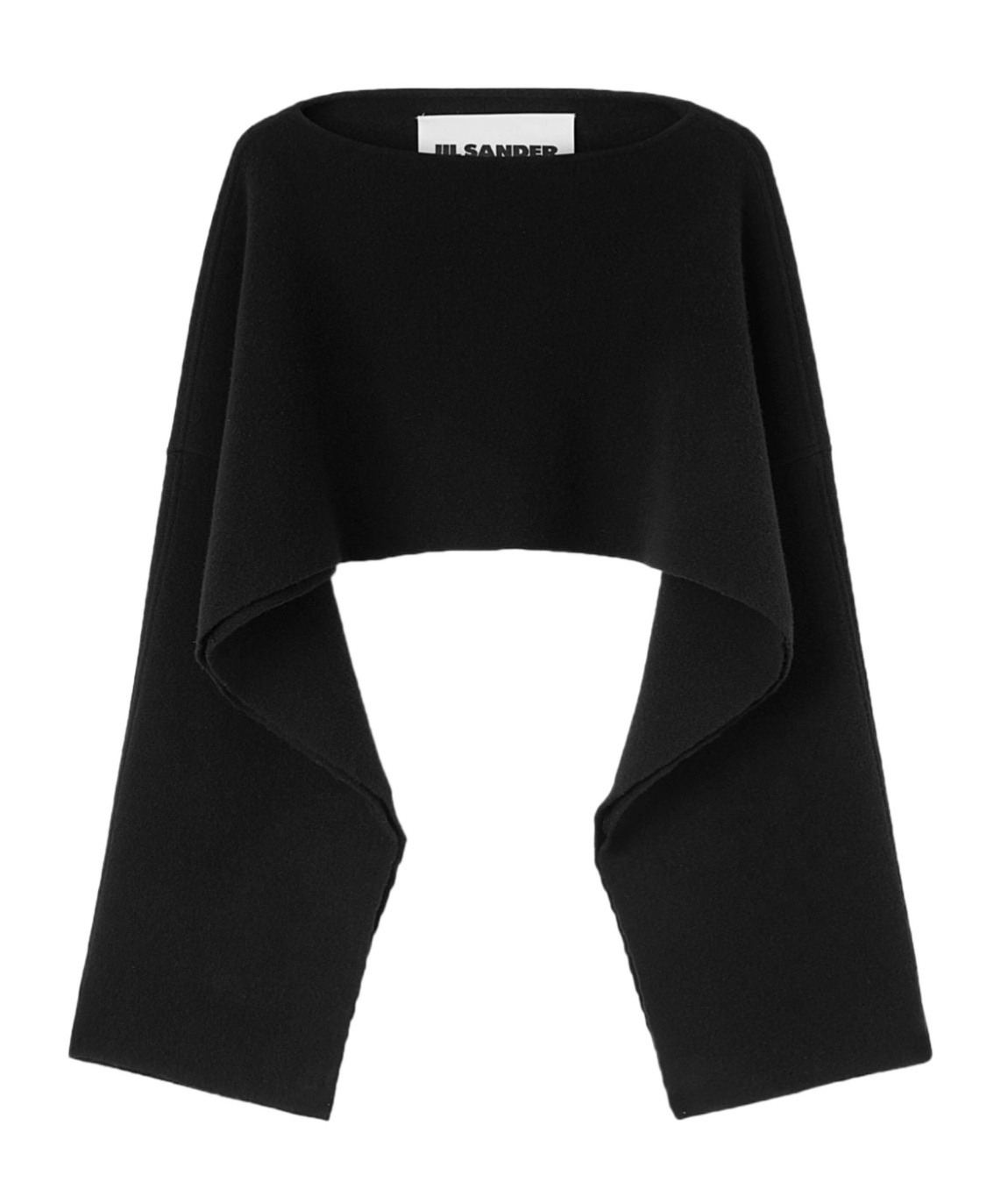 Jil Sander Wool-blend Poncho In Black