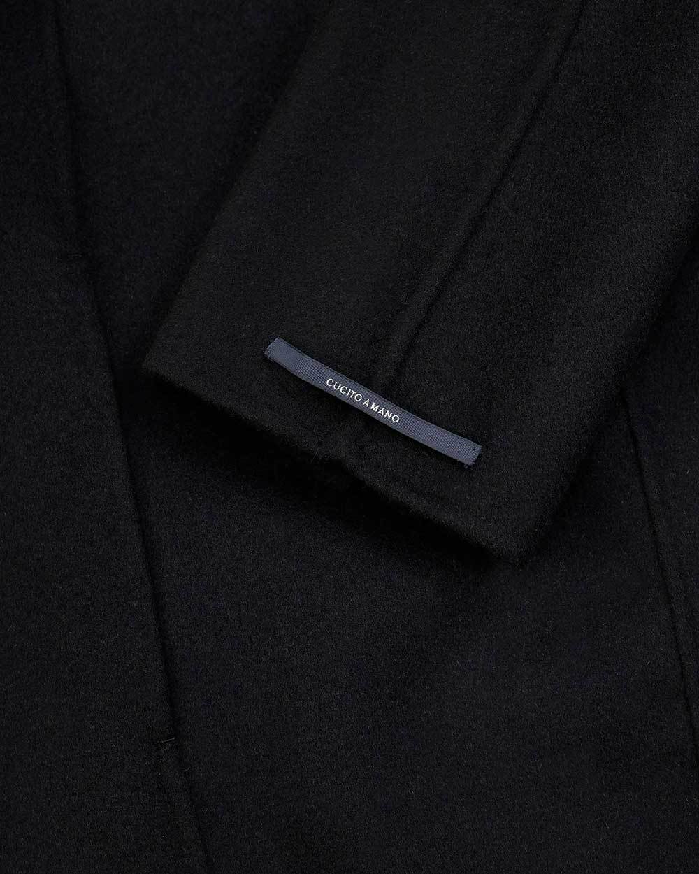 Max Mara Logo Coat In Black