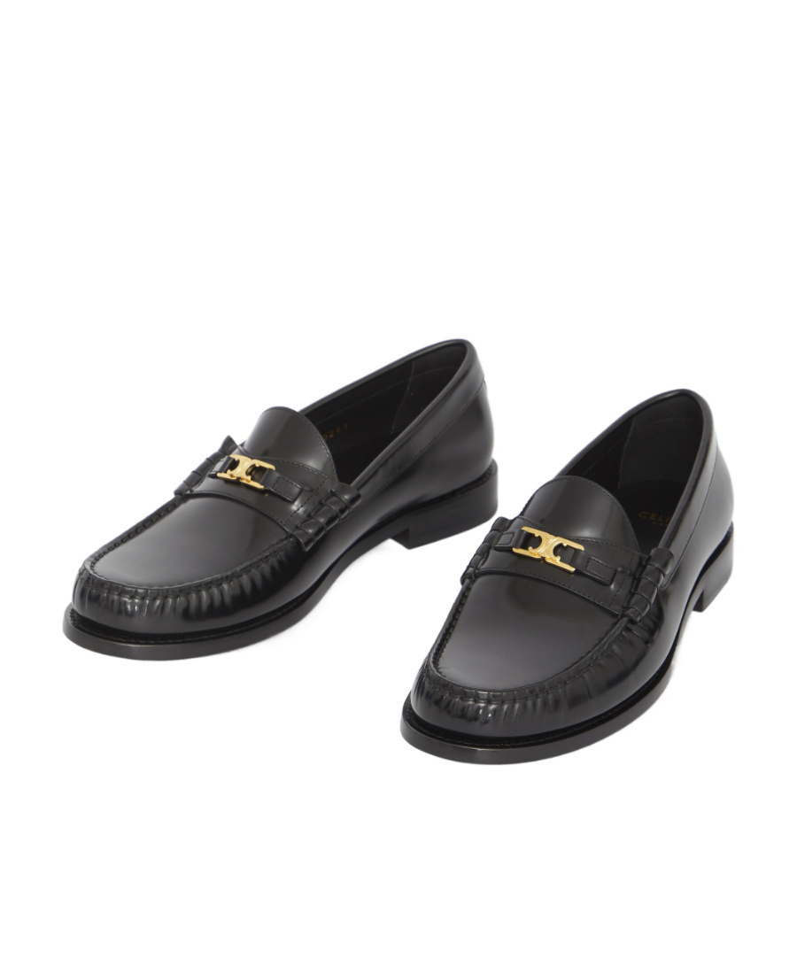 Celine Luco Triomphe Loafer Shoes In Black