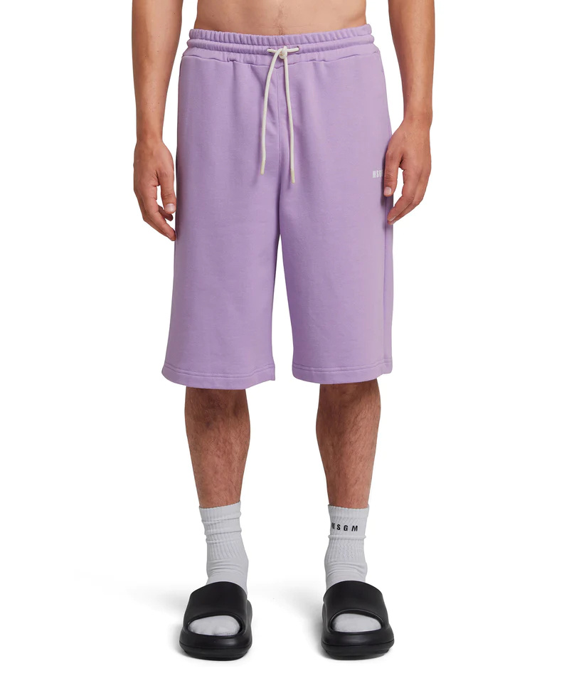 Msgm Drawstring Track Shorts In Purple