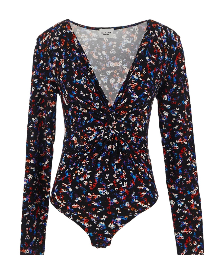 Isabel Marant Étoile Abstract-print Bodysuit In Black