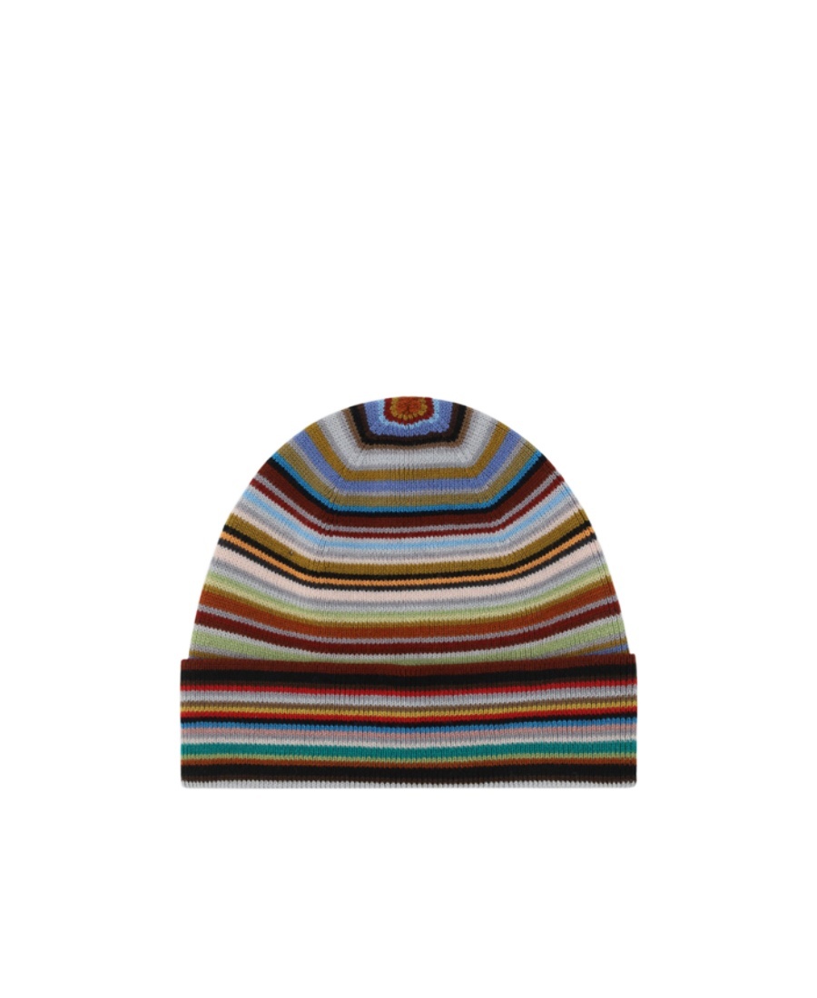 Paul Smith Patterned Intarsia-knit Virgin-wool Beanie In Multicolor