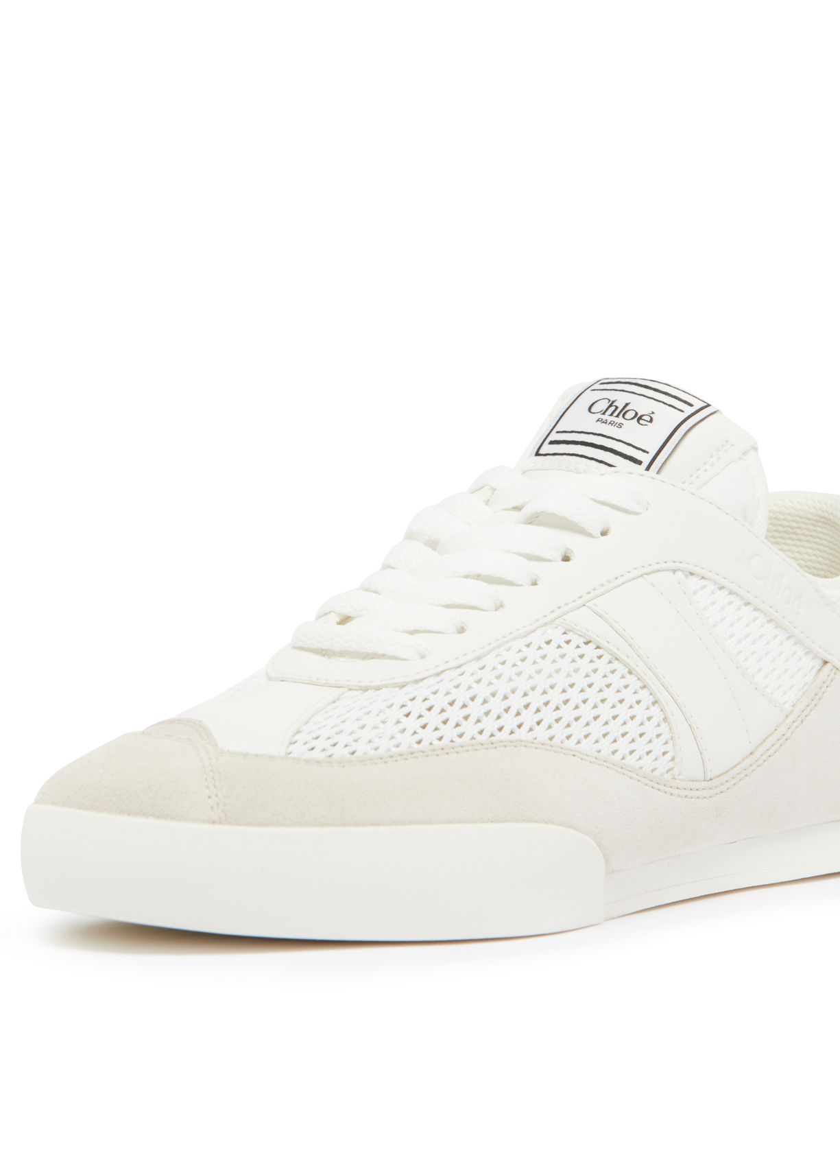 Chloé Womens Chloe Kick Brand-patch Low-top Suede Trainers In White