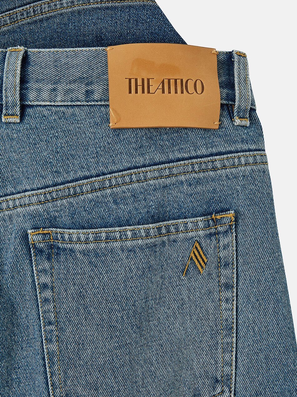 Attico The  Logo Patch Straight-leg Jeans In Blue