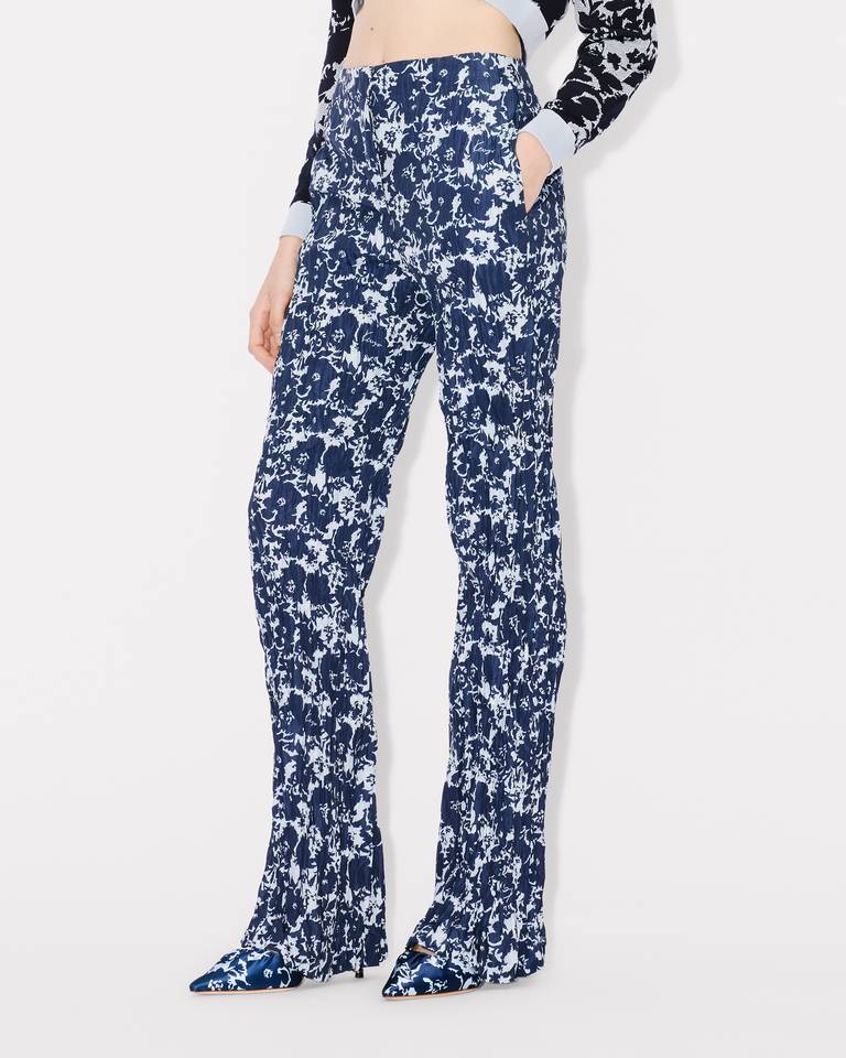 Kenzo Floral Camouflage Casual Pants In Blue