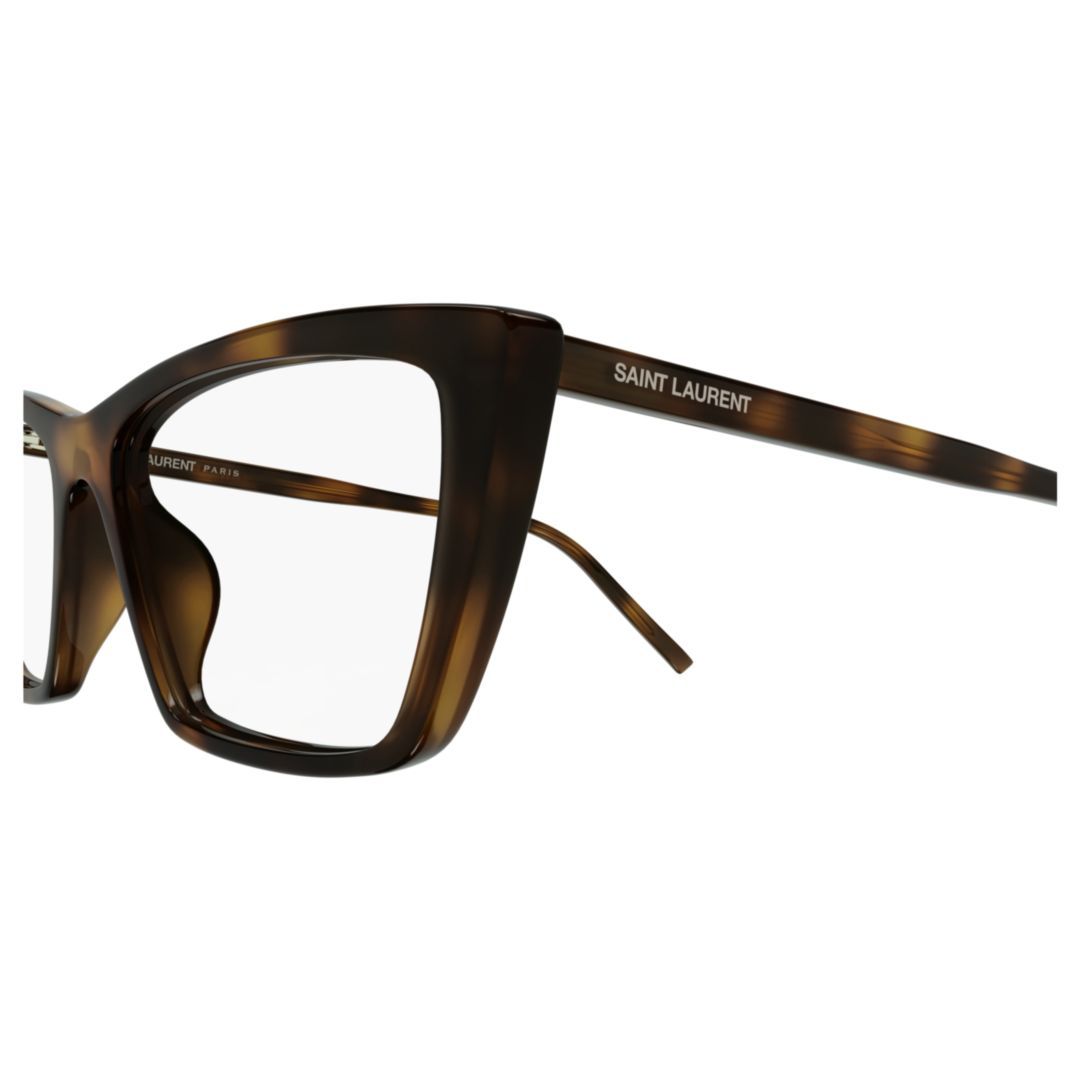 Saint Laurent Sl 737ica Thin Opt-003 Havana-havana-transparent In Brown