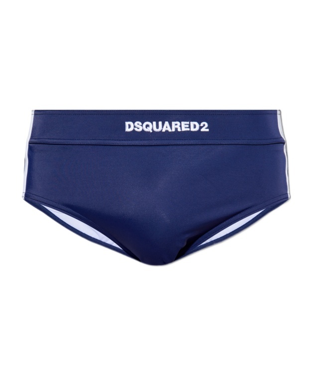 Shop Dsquared2 Elastic Waist Swimming Trunks In Blue